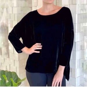 CP SHADES Blue Crushed Velvet Sibella oversized shirt SIZE SMALL‎